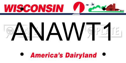 ANAWT1 Wisconsin License Plate