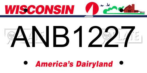 ANB1227 Wisconsin License Plate