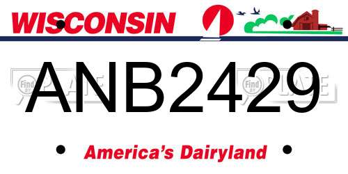 ANB2429 Wisconsin License Plate