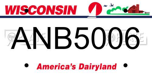 ANB5006 Wisconsin License Plate