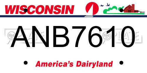 ANB7610 Wisconsin License Plate