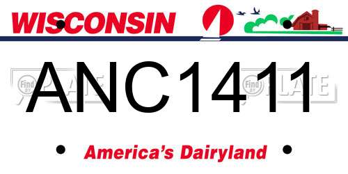 ANC1411 Wisconsin License Plate