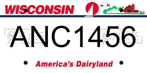 ANC1456 Wisconsin License Plate