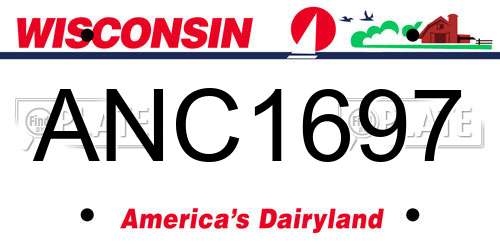ANC1697 Wisconsin License Plate