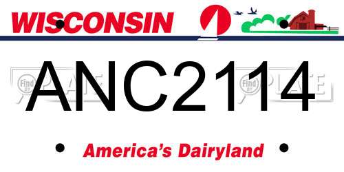 ANC2114 Wisconsin License Plate
