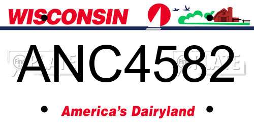 ANC4582 Wisconsin License Plate