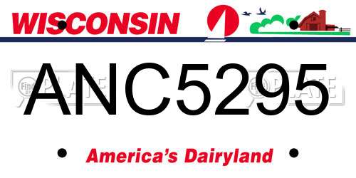 ANC5295 Wisconsin License Plate