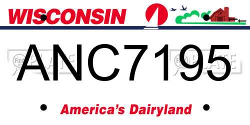 ANC7195 Wisconsin License Plate