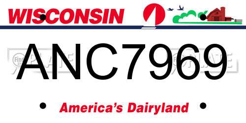 ANC7969 Wisconsin License Plate