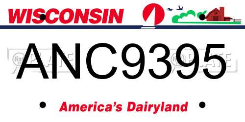 ANC9395 Wisconsin License Plate