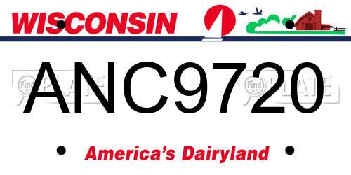ANC9720 Wisconsin License Plate