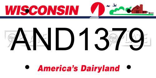 AND1379 Wisconsin License Plate