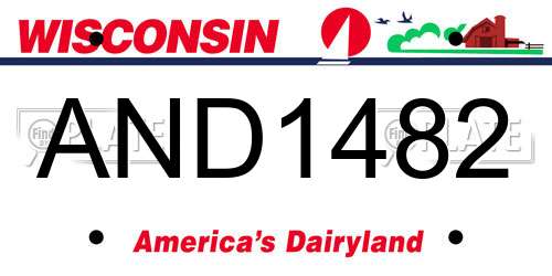 AND1482 Wisconsin License Plate