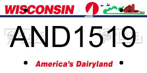 AND1519 Wisconsin License Plate