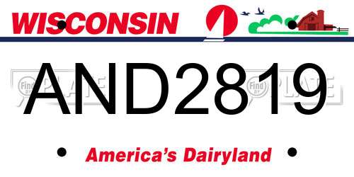 AND2819 Wisconsin License Plate