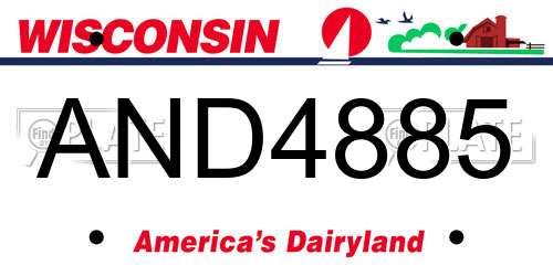 AND4885 Wisconsin License Plate