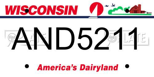 AND5211 Wisconsin License Plate