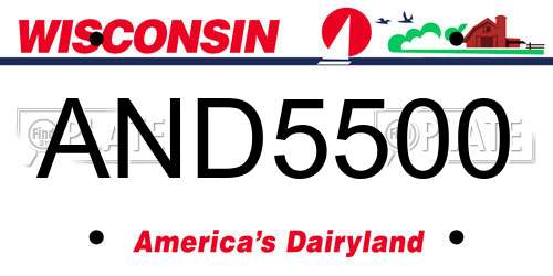 AND5500 Wisconsin License Plate