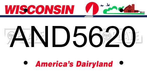 AND5620 Wisconsin License Plate