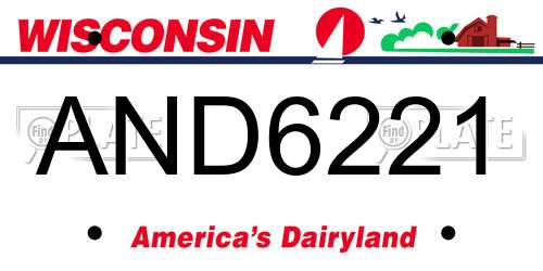 AND6221 Wisconsin License Plate