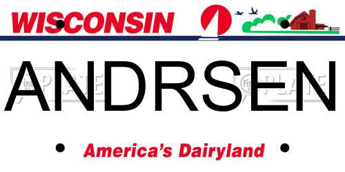 ANDRSEN Wisconsin License Plate