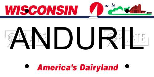 ANDURIL Wisconsin License Plate