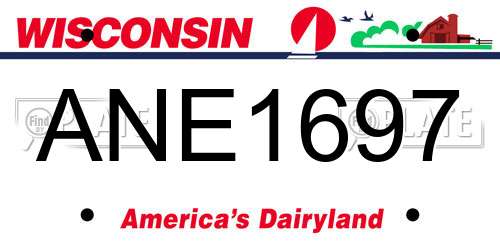 ANE1697 Wisconsin License Plate