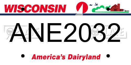 ANE2032 Wisconsin License Plate