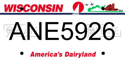 ANE5926 Wisconsin License Plate