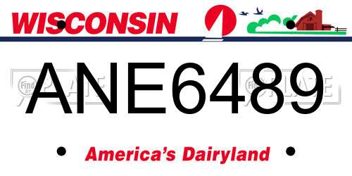 ANE6489 Wisconsin License Plate