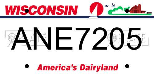 ANE7205 Wisconsin License Plate