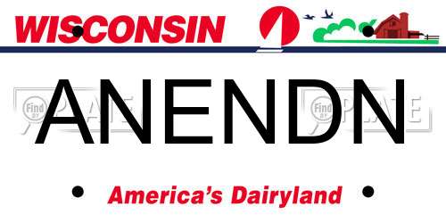 ANENDN Wisconsin License Plate