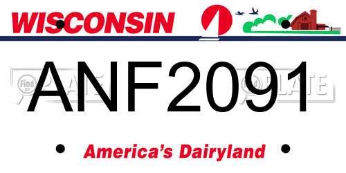 ANF2091 Wisconsin License Plate