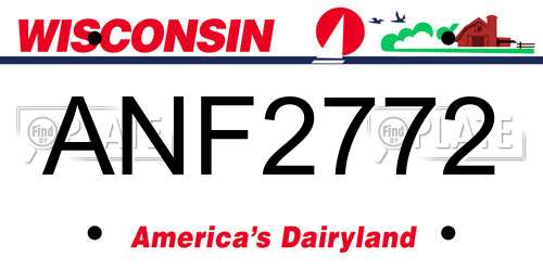 ANF2772 Wisconsin License Plate