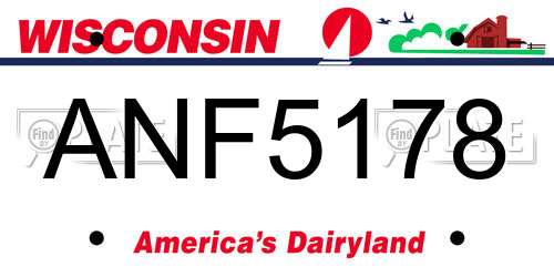ANF5178 Wisconsin License Plate