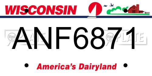 ANF6871 Wisconsin License Plate