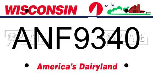ANF9340 Wisconsin License Plate