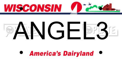ANGEL3 Wisconsin License Plate
