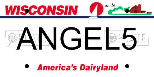 ANGEL5 Wisconsin License Plate