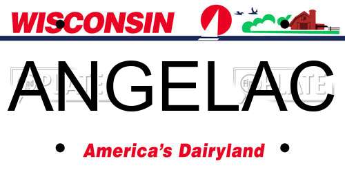 ANGELAC Wisconsin License Plate