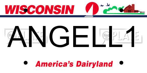 ANGELL1 Wisconsin License Plate