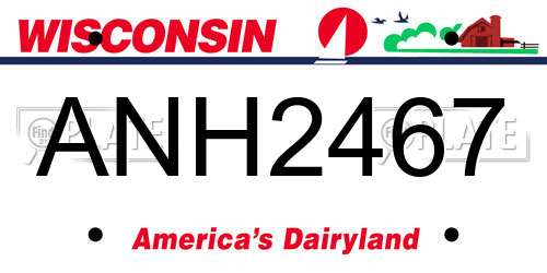 ANH2467 Wisconsin License Plate