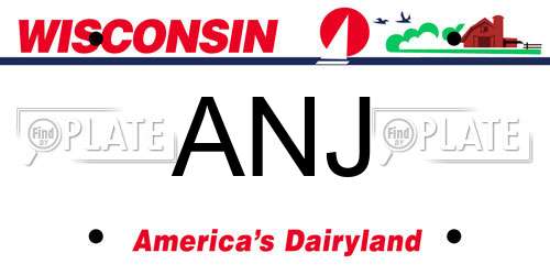 ANJ Wisconsin License Plate