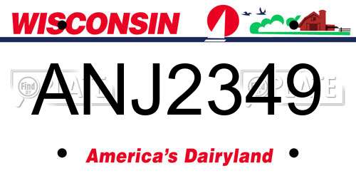 ANJ2349 Wisconsin License Plate