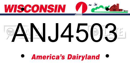 ANJ4503 Wisconsin License Plate