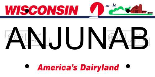 ANJUNAB Wisconsin License Plate