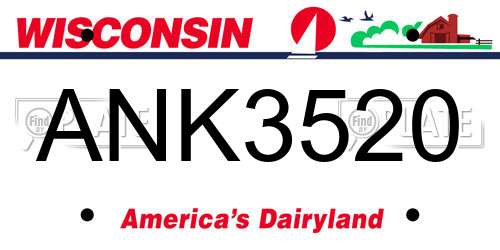 ANK3520 Wisconsin License Plate