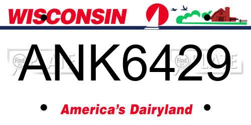 ANK6429 Wisconsin License Plate