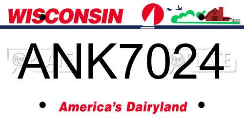 ANK7024 Wisconsin License Plate