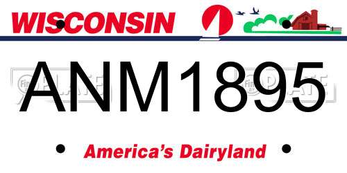 ANM1895 Wisconsin License Plate